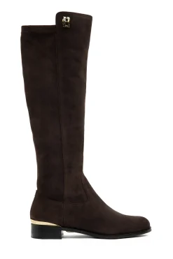 Holland Cooper Albany Knee Boot Chocolate Suede Best