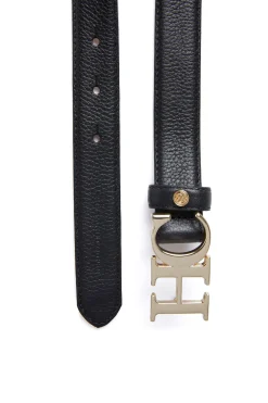 Holland Cooper Atelier Slim Logo Belt Black