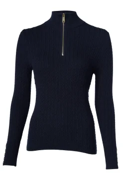 Holland Cooper Ava Half Zip Knit Ink Navy New