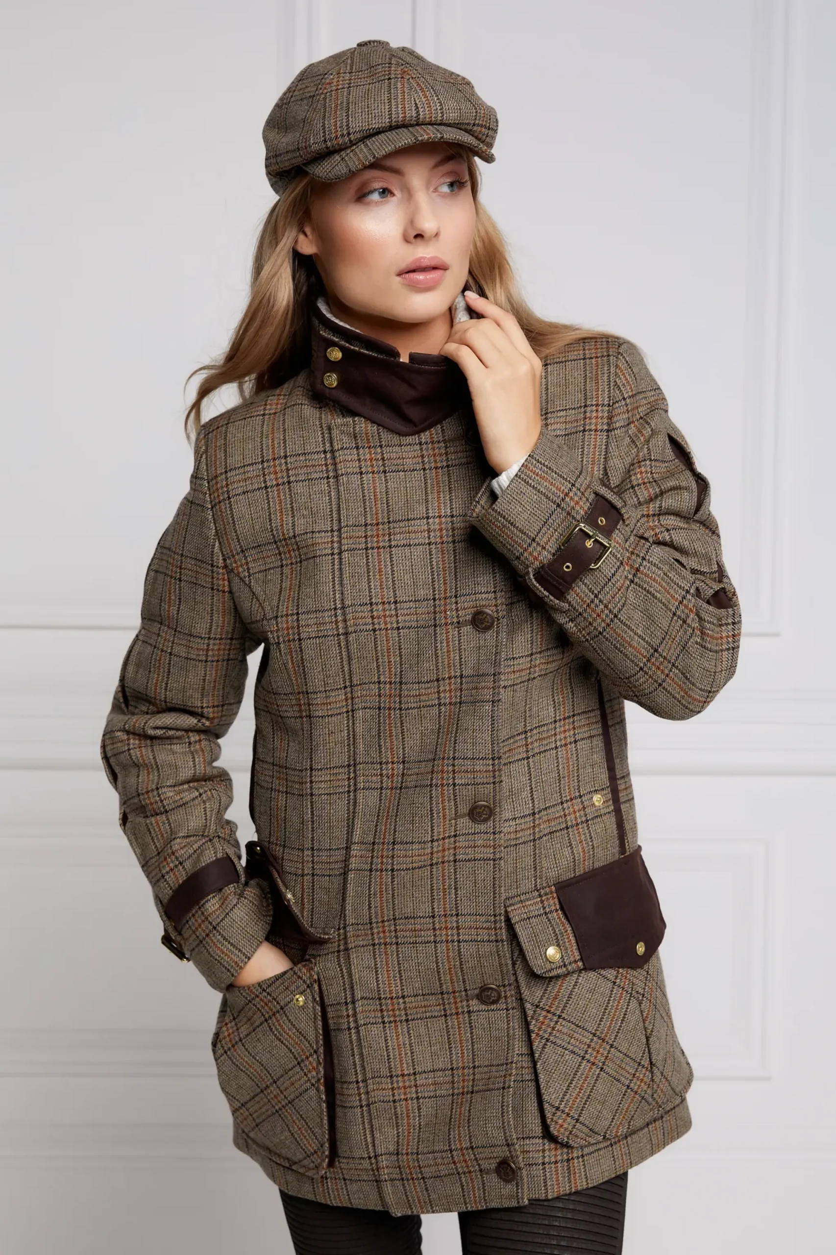 Holland Cooper Balmoral Field Coat Bourbon Tweed