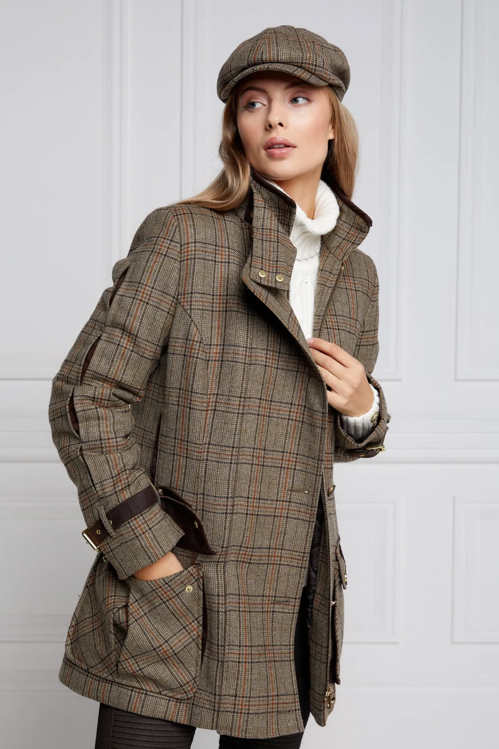 Holland Cooper Balmoral Field Coat Bourbon Tweed