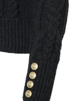 Holland Cooper Belgravia Cable Knit Dark Grey Marl