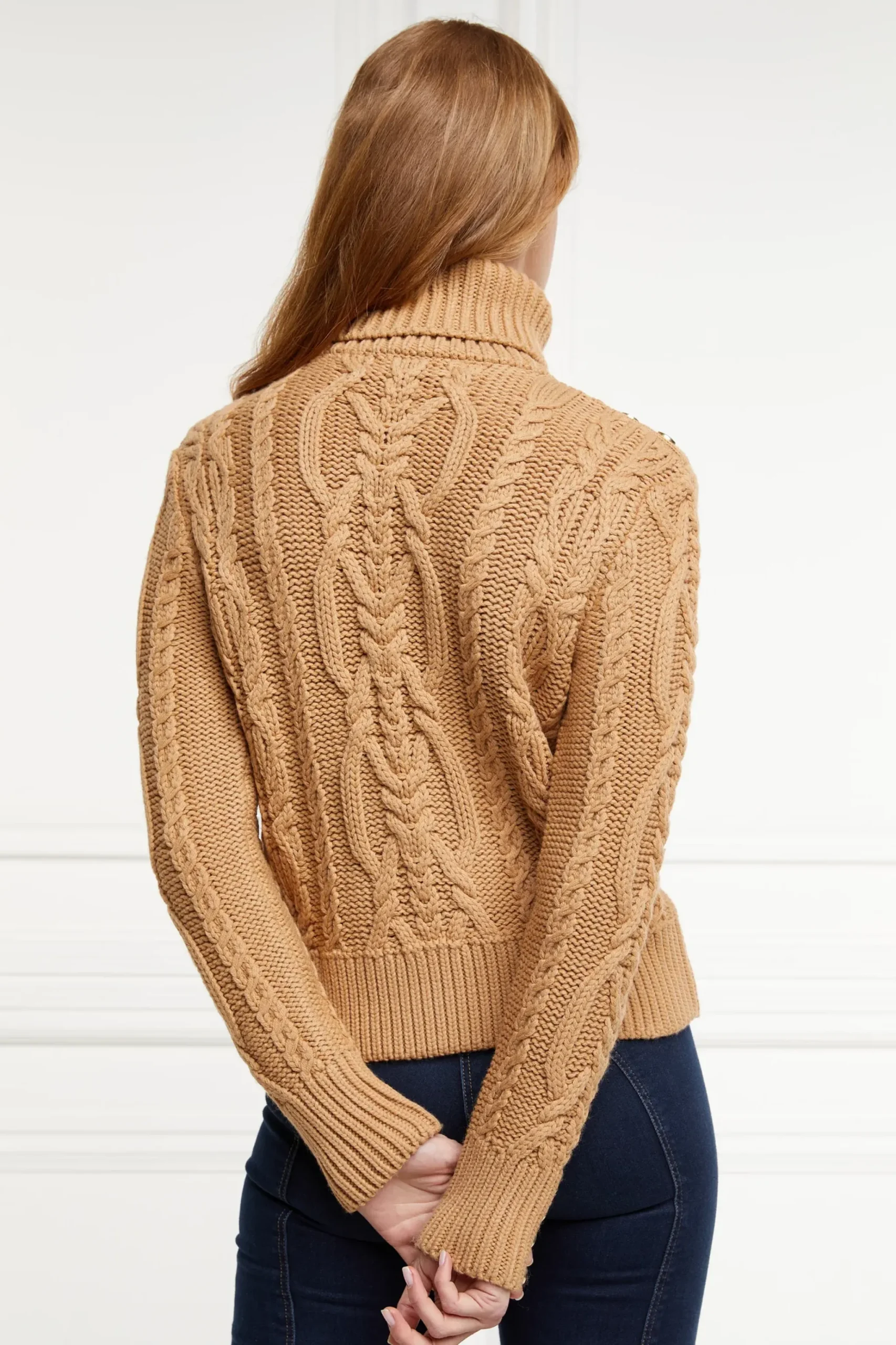 Holland Cooper Belgravia Cable Knit Camel Discount