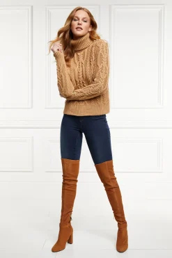 Holland Cooper Belgravia Cable Knit Camel Discount