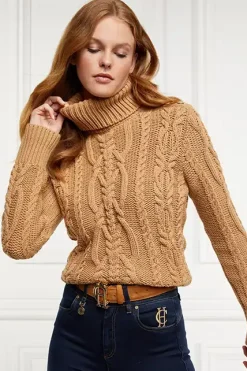 Holland Cooper Belgravia Cable Knit Camel Discount