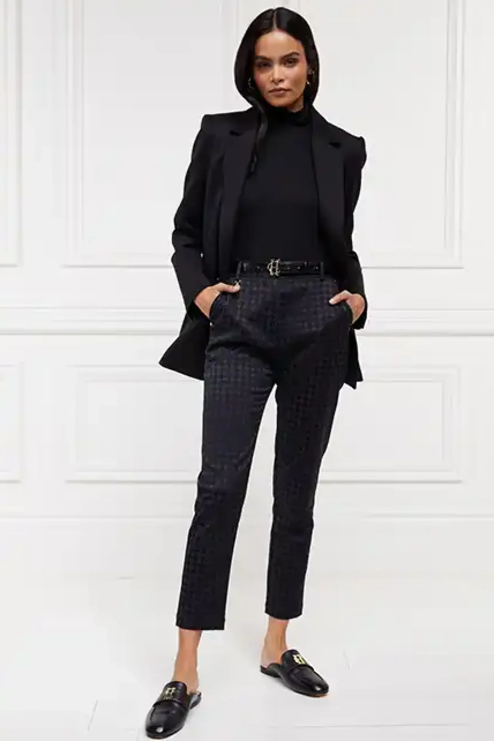 Holland Cooper Bexley Tailored Trouser Houndstooth Jacquard Online