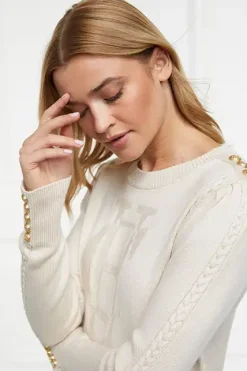 Holland Cooper Bibury Crew Neck Knit Almond Hot