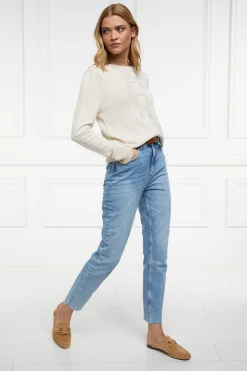 Holland Cooper Bibury Crew Neck Knit Almond Hot