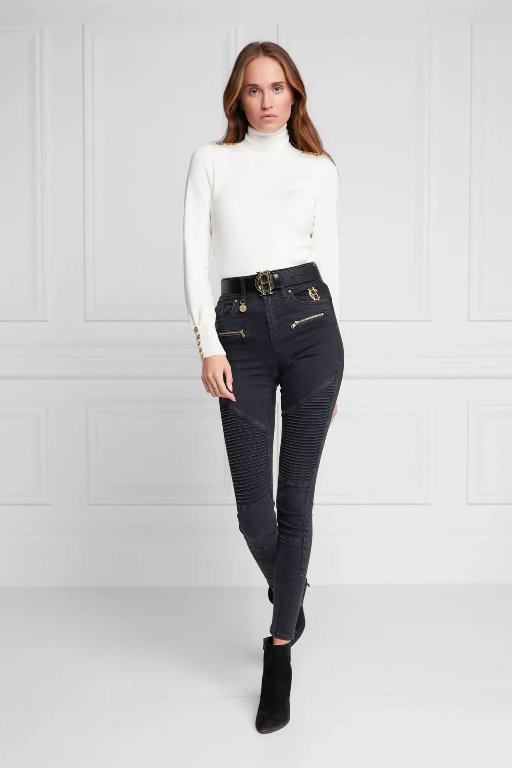 Holland Cooper Biker Jean Washed Black Hot