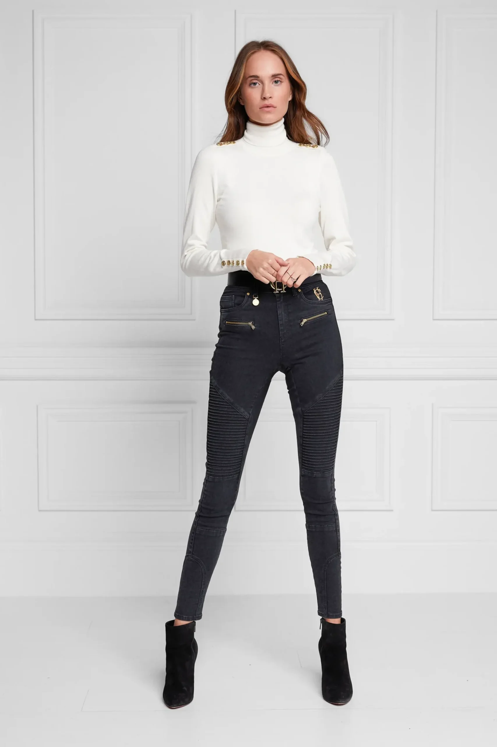 Holland Cooper Biker Jean Washed Black Hot