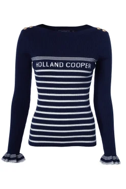 Holland Cooper Bretton Boat Neck Knit Ink Navy Discount