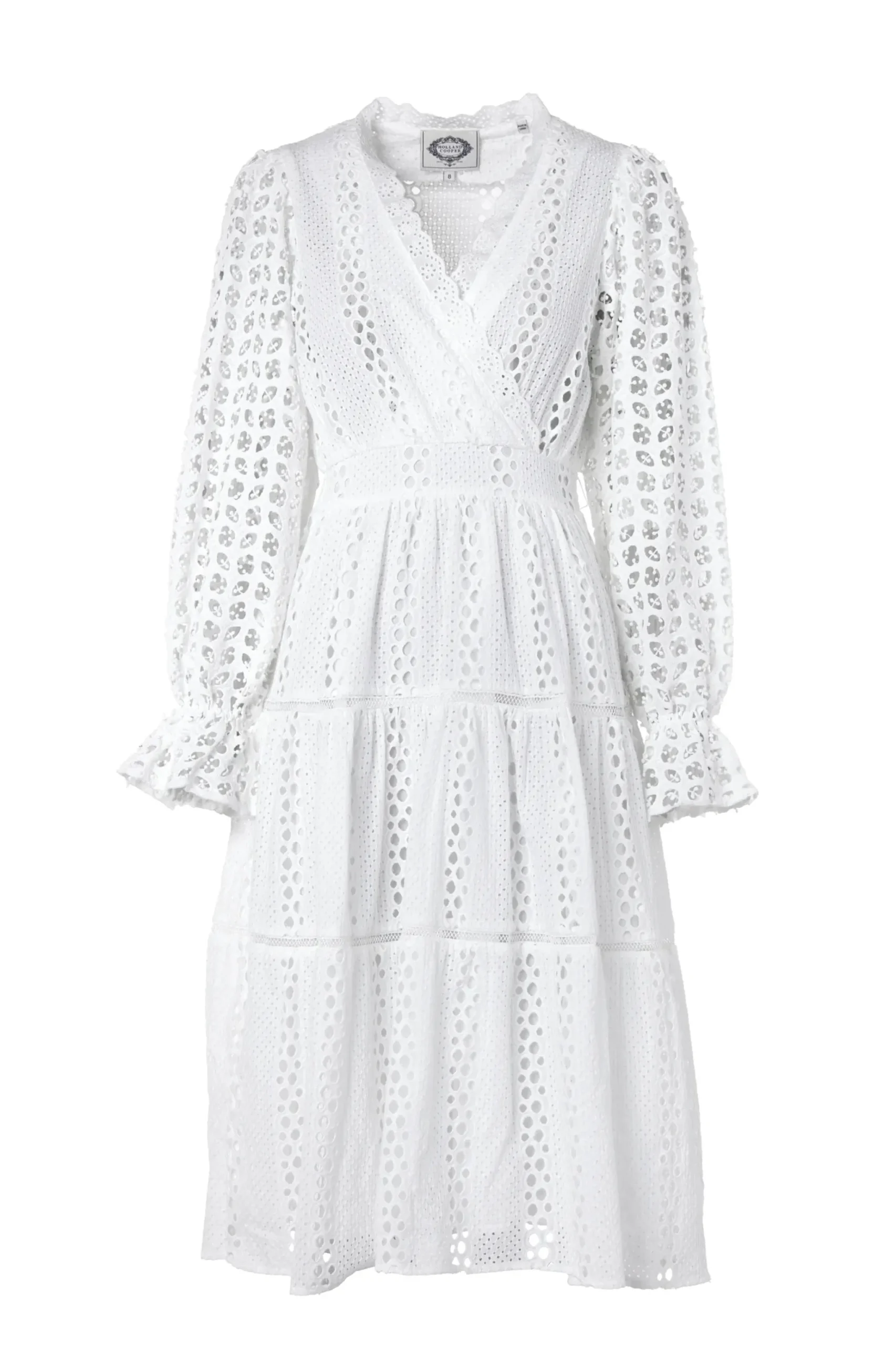 Holland Cooper Broderie Lace V-Neck Dress