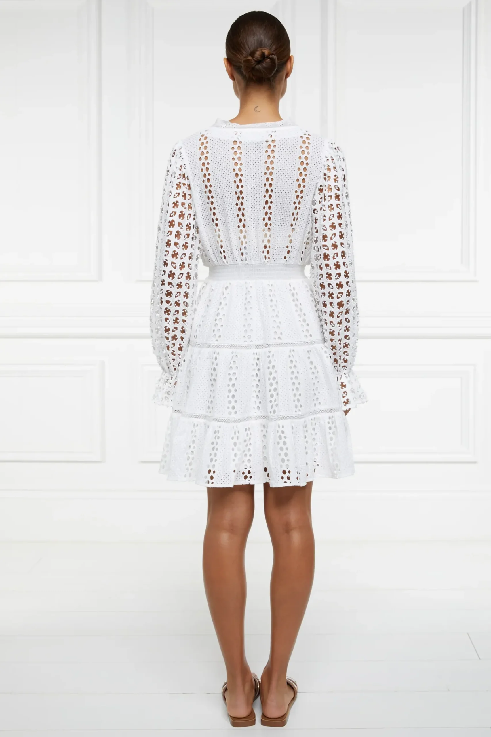 Holland Cooper Broderie Lace V-Neck Dress