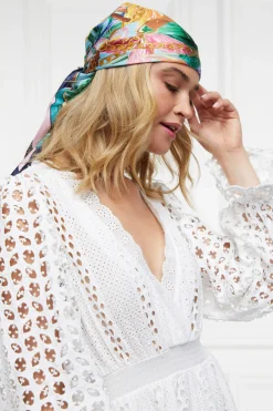 Holland Cooper Broderie Lace V-Neck Midi Dress Clearance