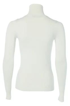 Holland Cooper Buttoned Knit Roll Neck Cream Clearance