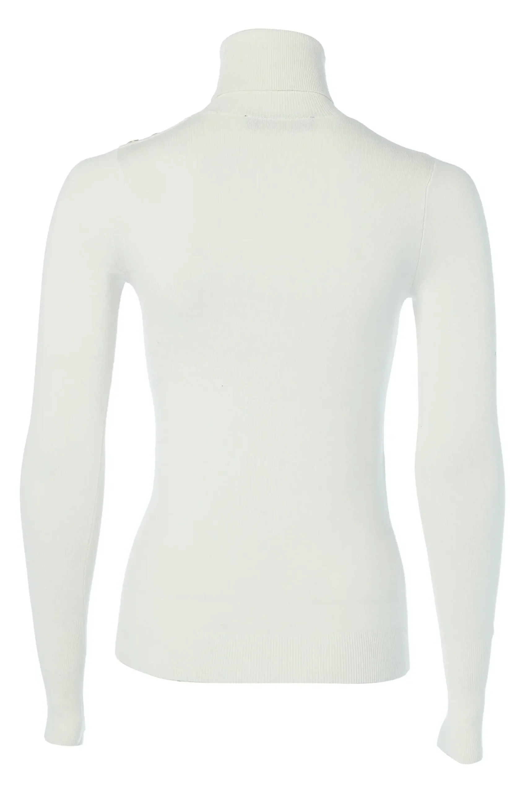 Holland Cooper Buttoned Knit Roll Neck Cream Clearance