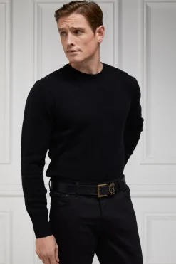 Holland Cooper Byron Crew Neck Knit Black Clearance