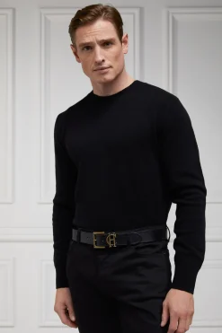 Holland Cooper Byron Crew Neck Knit Black Clearance