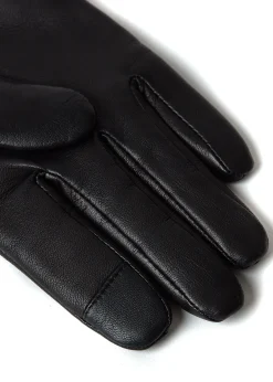 Holland Cooper Cashmere Lined Faux Trim Leather Gloves Clearance