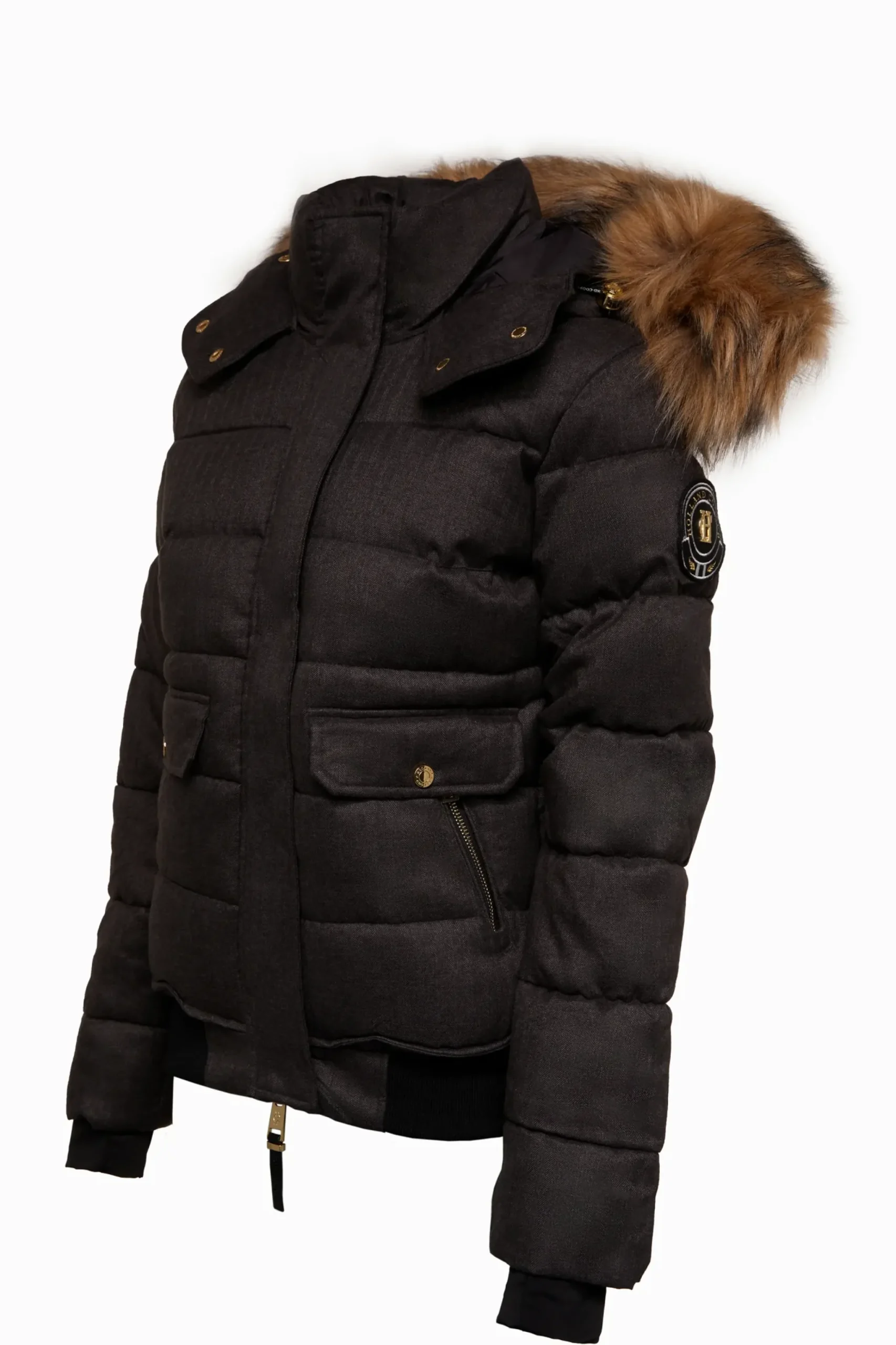 Holland Cooper Cervinia Puffer Charcoal Tweed Online