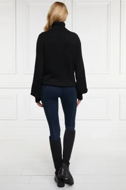 Holland Cooper Chamonix Roll Neck Knit Black New