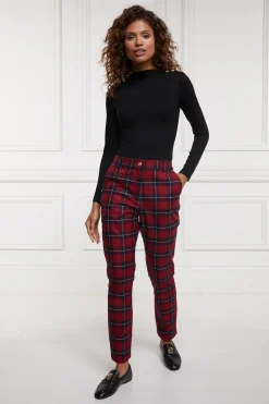 Holland Cooper Charlton Trousers Red Tartan Sale