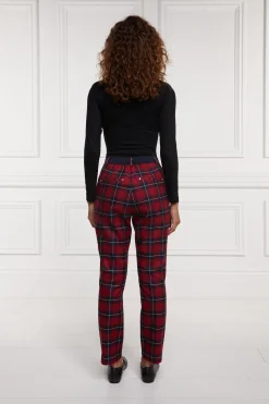 Holland Cooper Charlton Trousers Red Tartan Sale