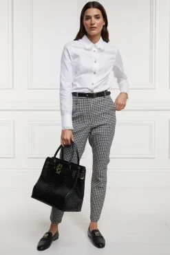 Holland Cooper Charlton Trousers Houndstooth Gold Sale