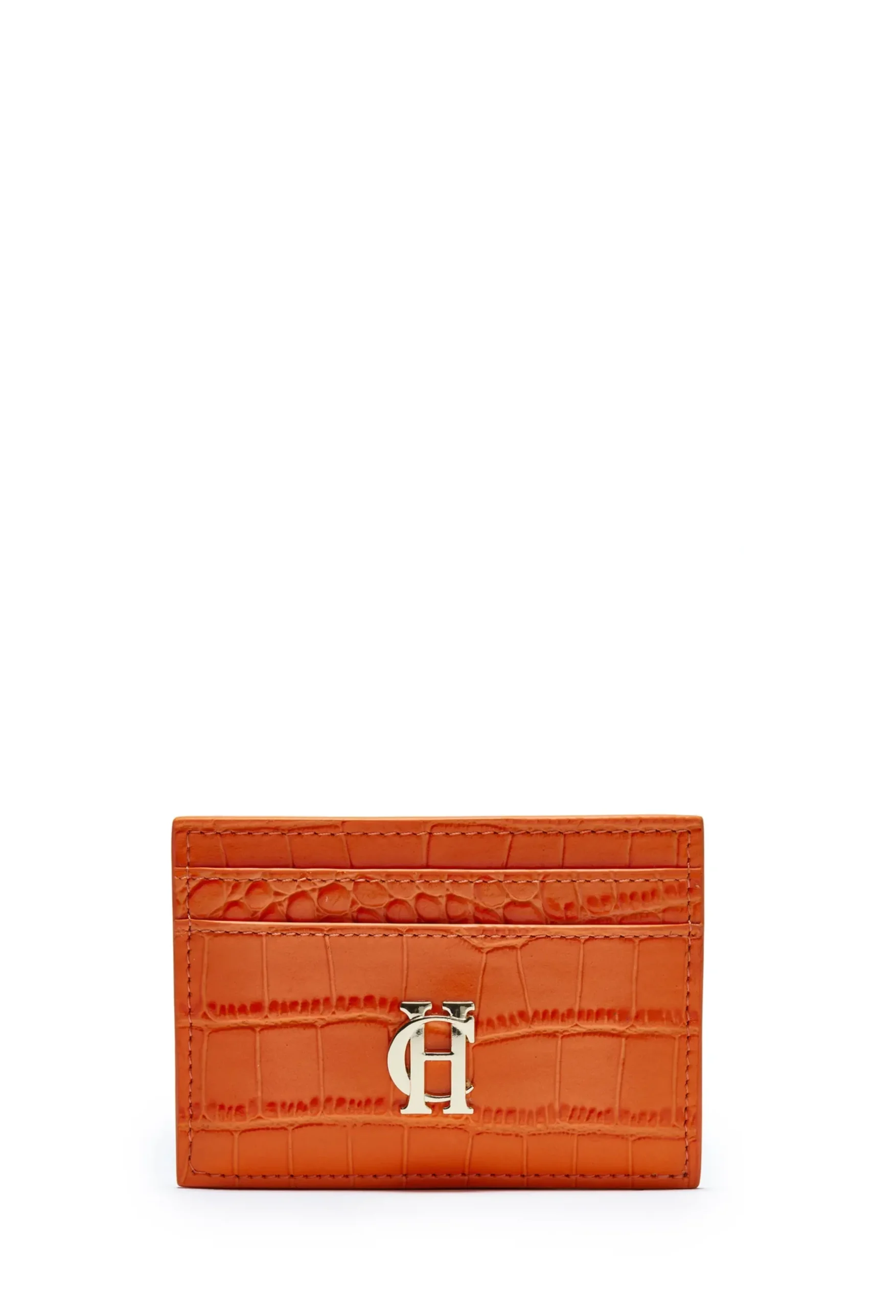 Holland Cooper Chelsea Card Holder Orange Croc Discount