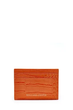Holland Cooper Chelsea Card Holder Orange Croc Discount