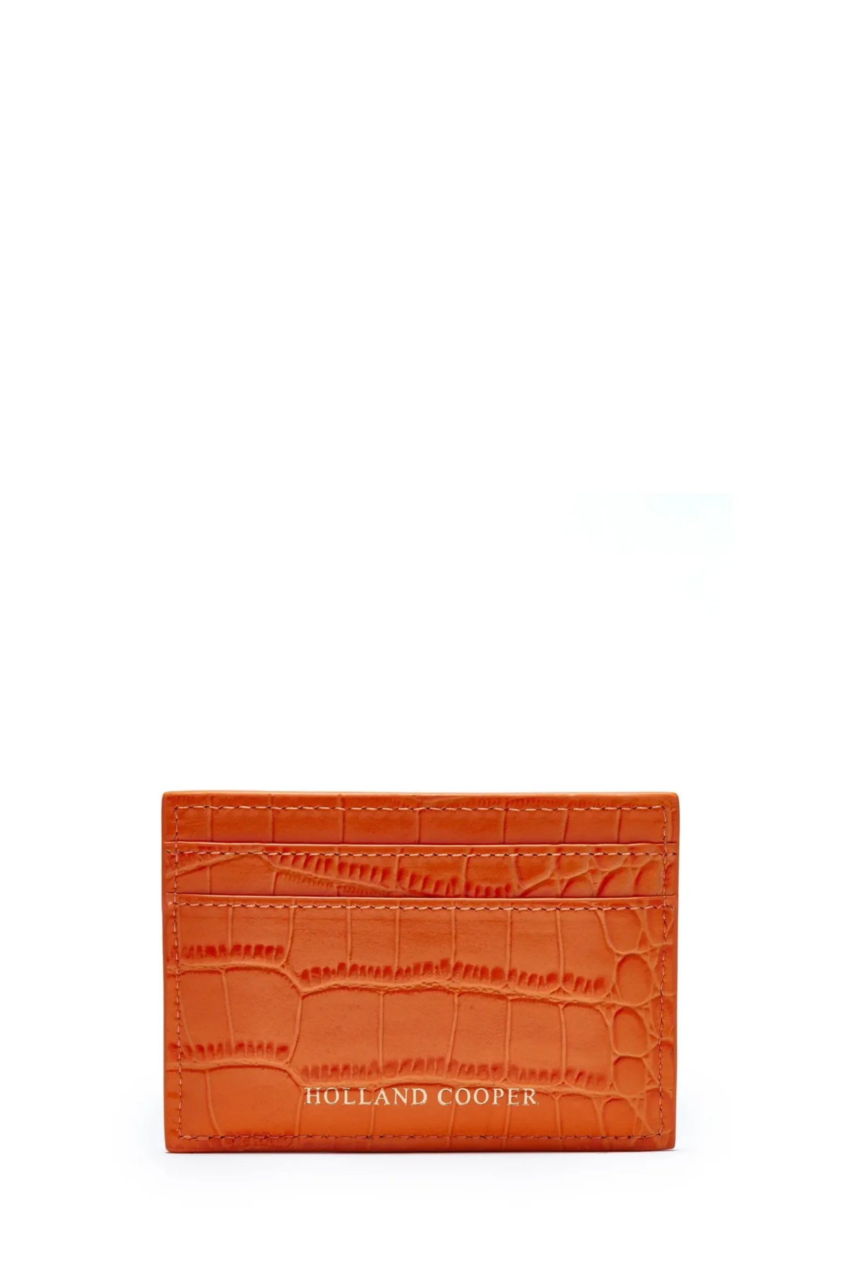 Holland Cooper Chelsea Card Holder Orange Croc Discount