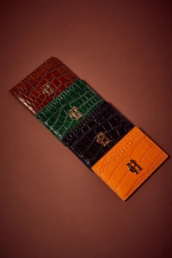 Holland Cooper Chelsea Card Holder Orange Croc Discount
