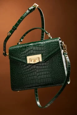 Holland Cooper Cheltenham Bag Emerald Croc Clearance