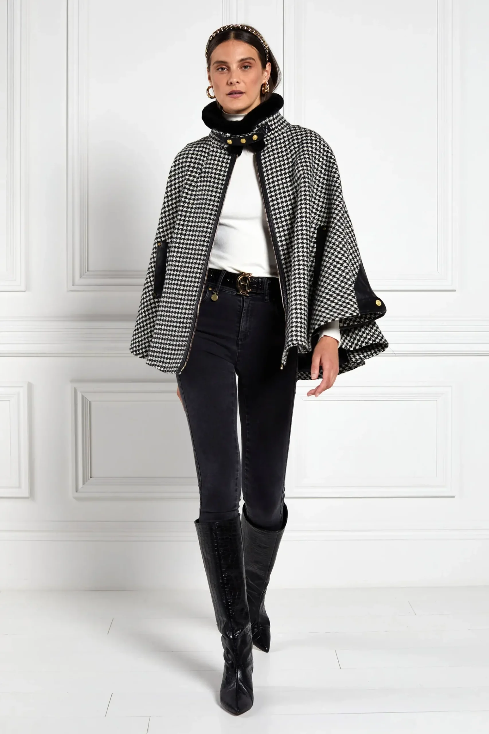 Holland Cooper Chiltern Cape Houndstooth Sale