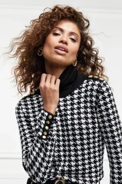 Holland Cooper Classic Roll Neck Knit Houndstooth Sale