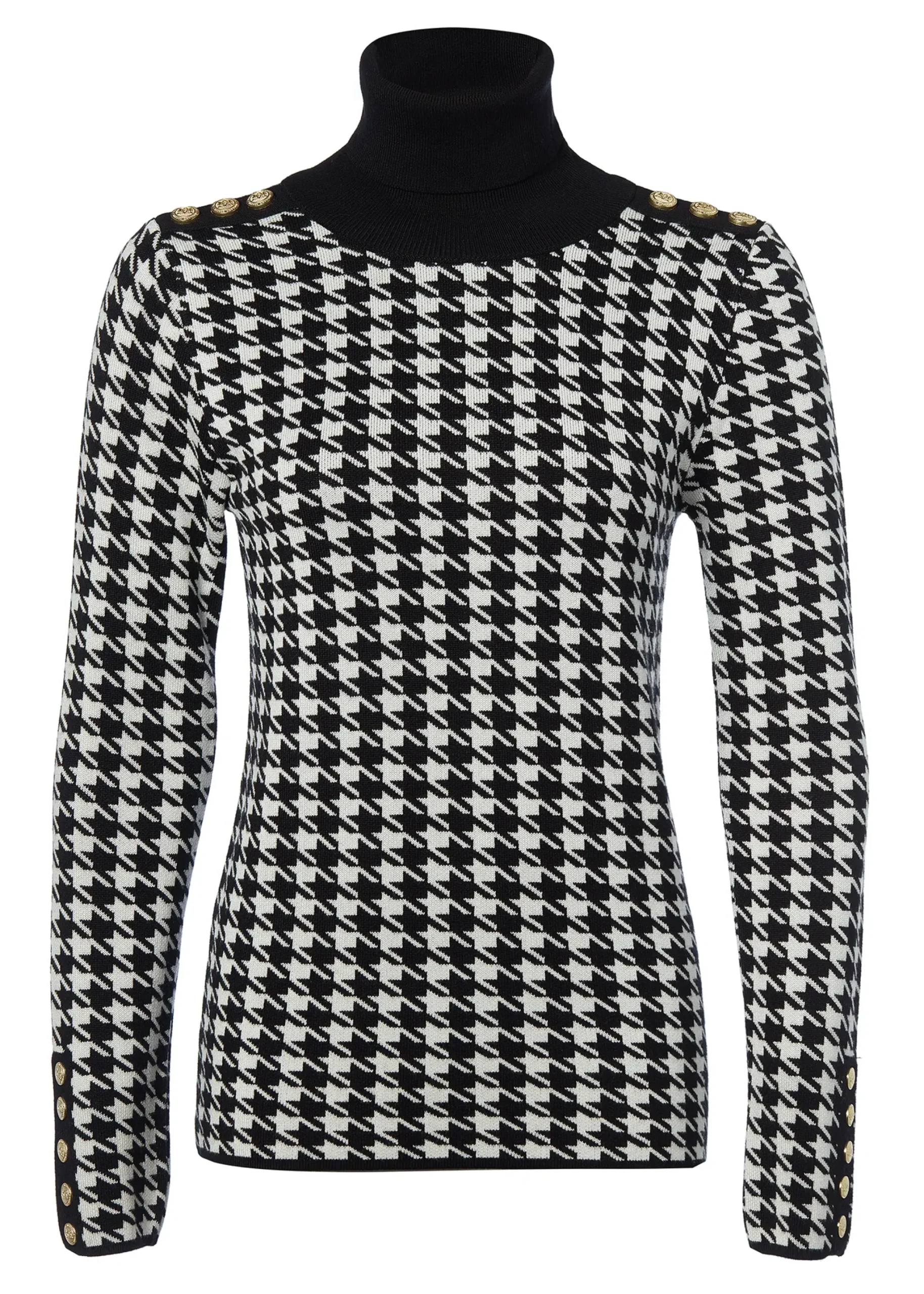 Holland Cooper Classic Roll Neck Knit Houndstooth Sale