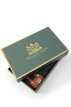 Holland Cooper Contrast Leather Gloves Black Tan Sale