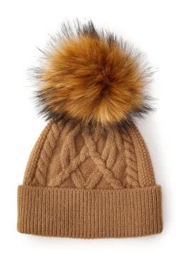 Holland Cooper Cortina Bobble Hat Caramel Outlet