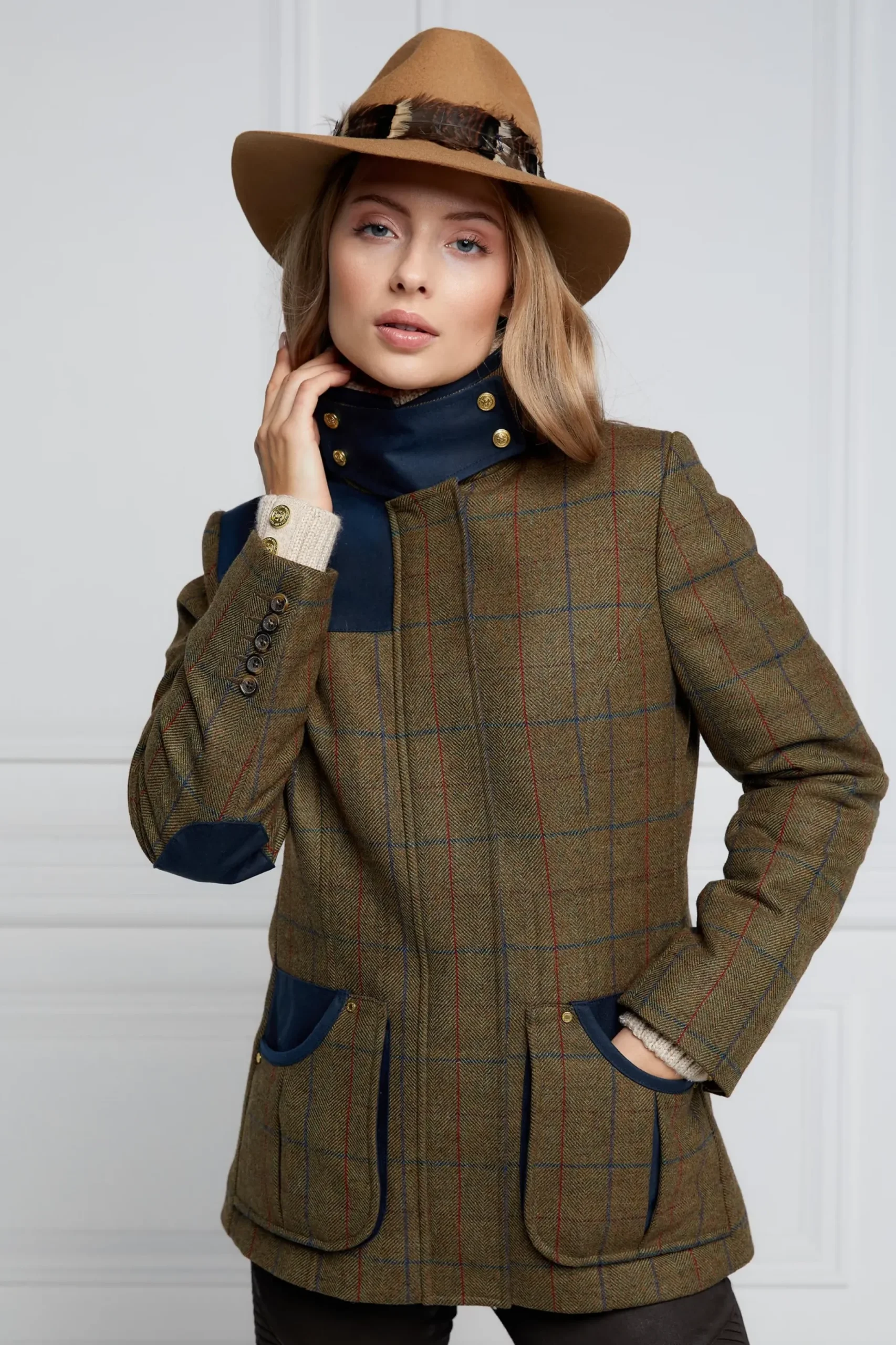 Holland Cooper Country Classic Jacket Glen Green Outlet