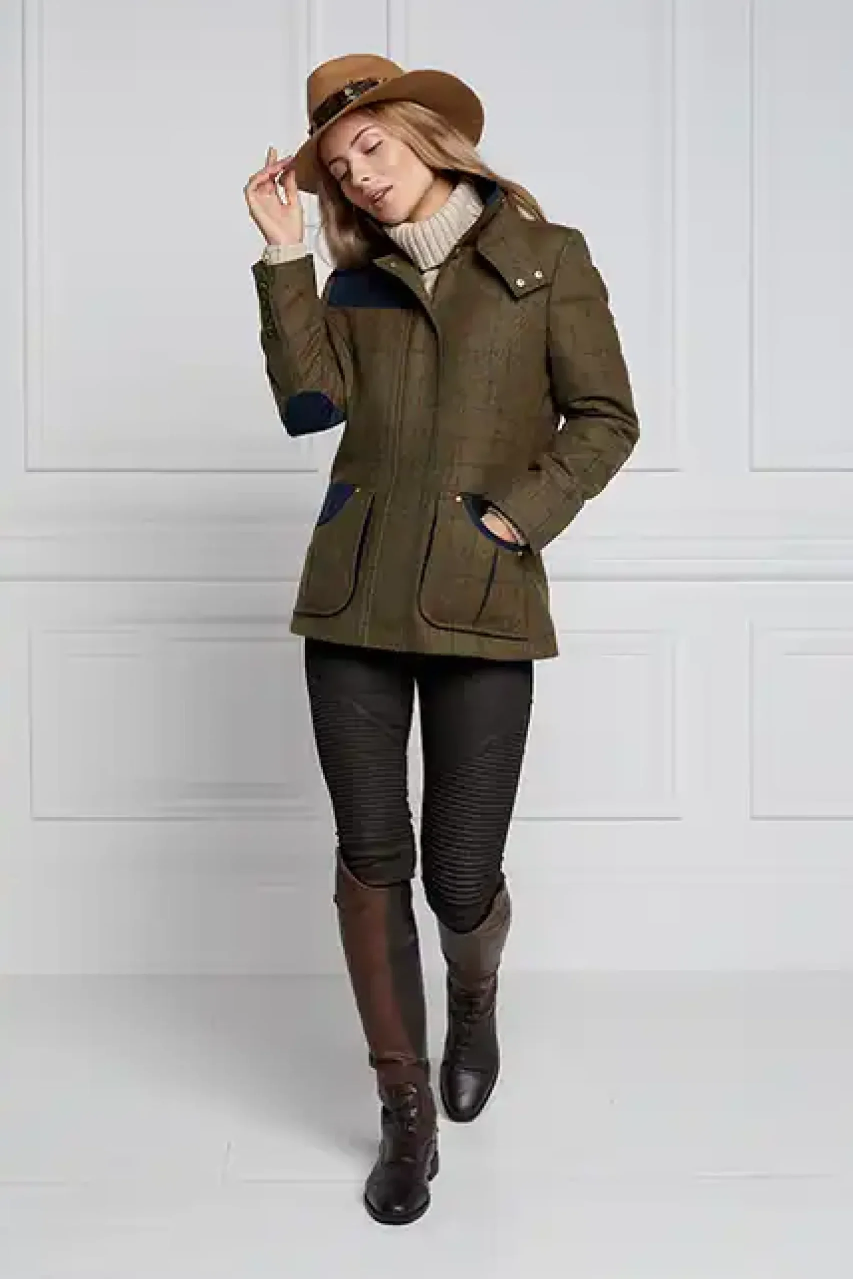 Holland Cooper Country Classic Jacket Glen Green Outlet