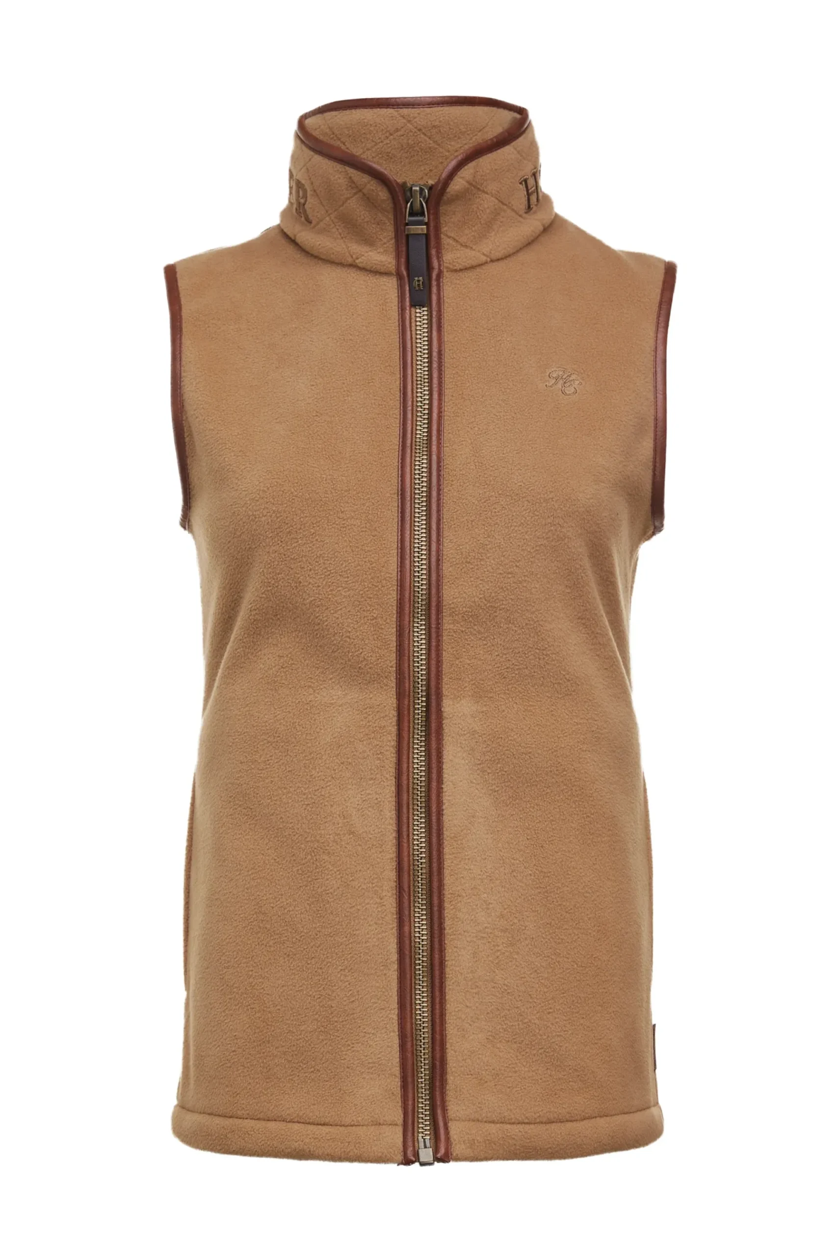 Holland Cooper Country Fleece Gilet Coffee Sale