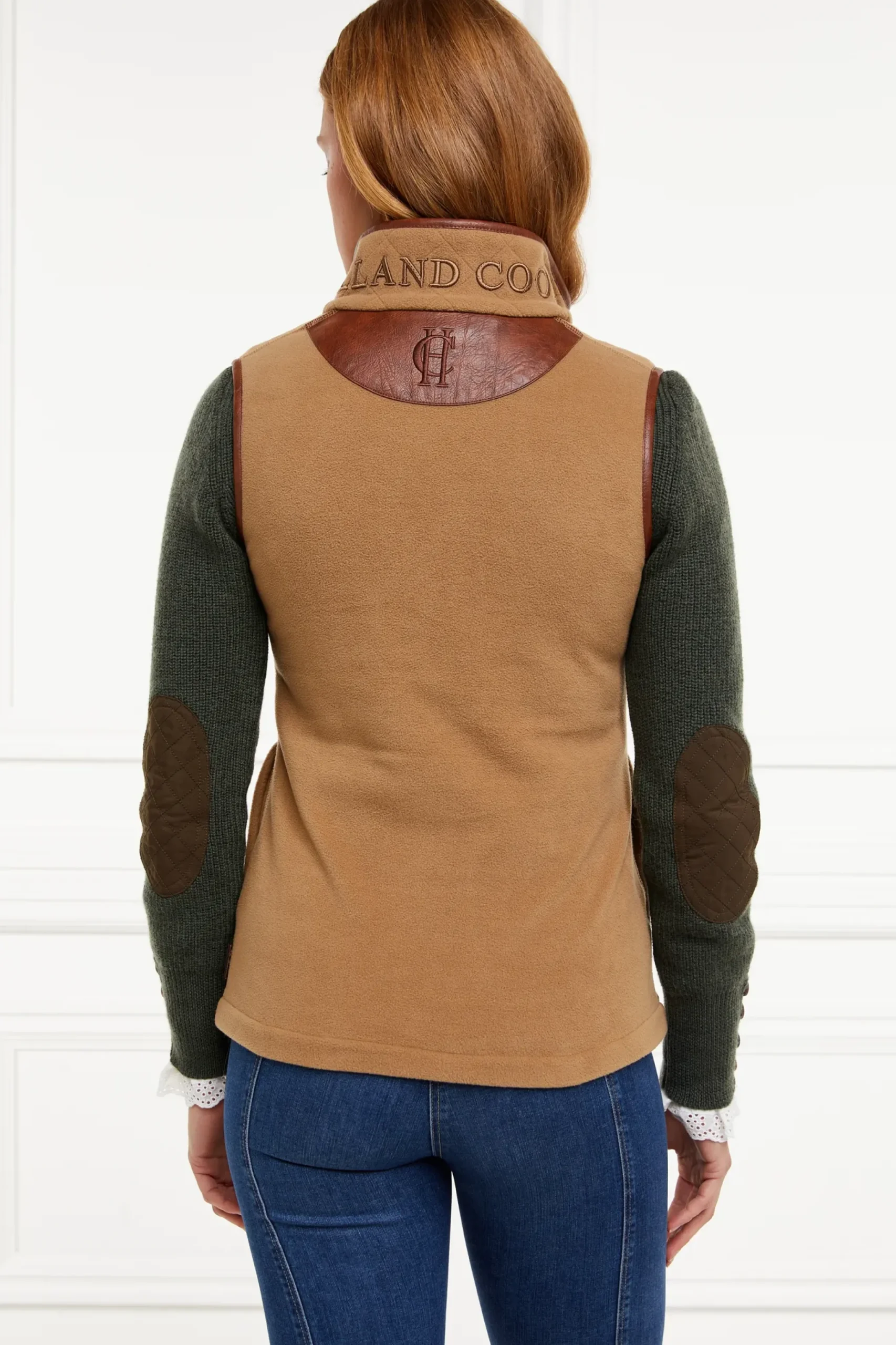 Holland Cooper Country Fleece Gilet Coffee Sale