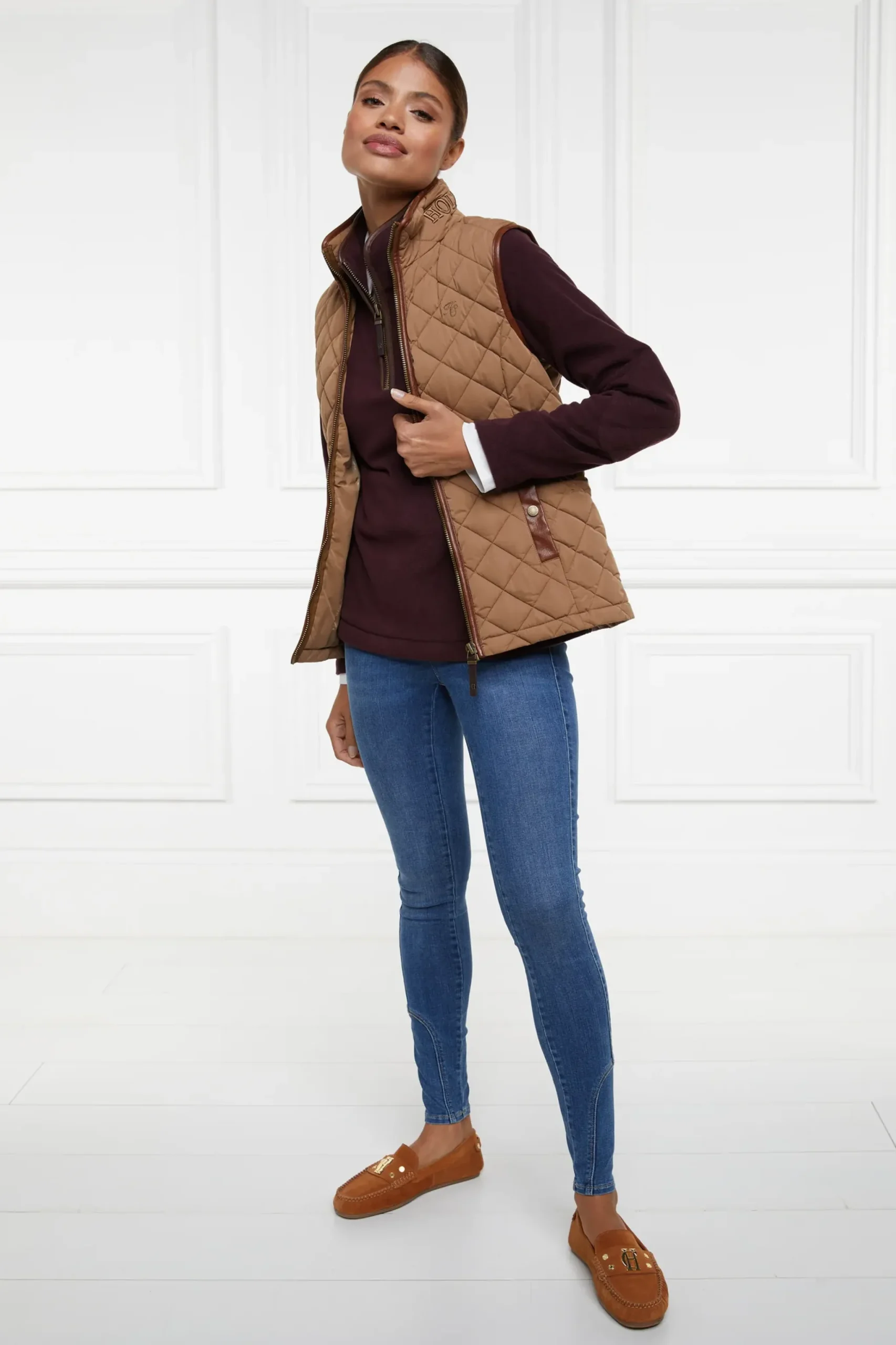 Holland Cooper Country Fleece Half Zip Mulberry