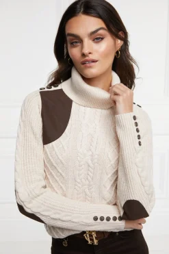 Holland Cooper Country Roll Neck Knit Oatmeal Discount