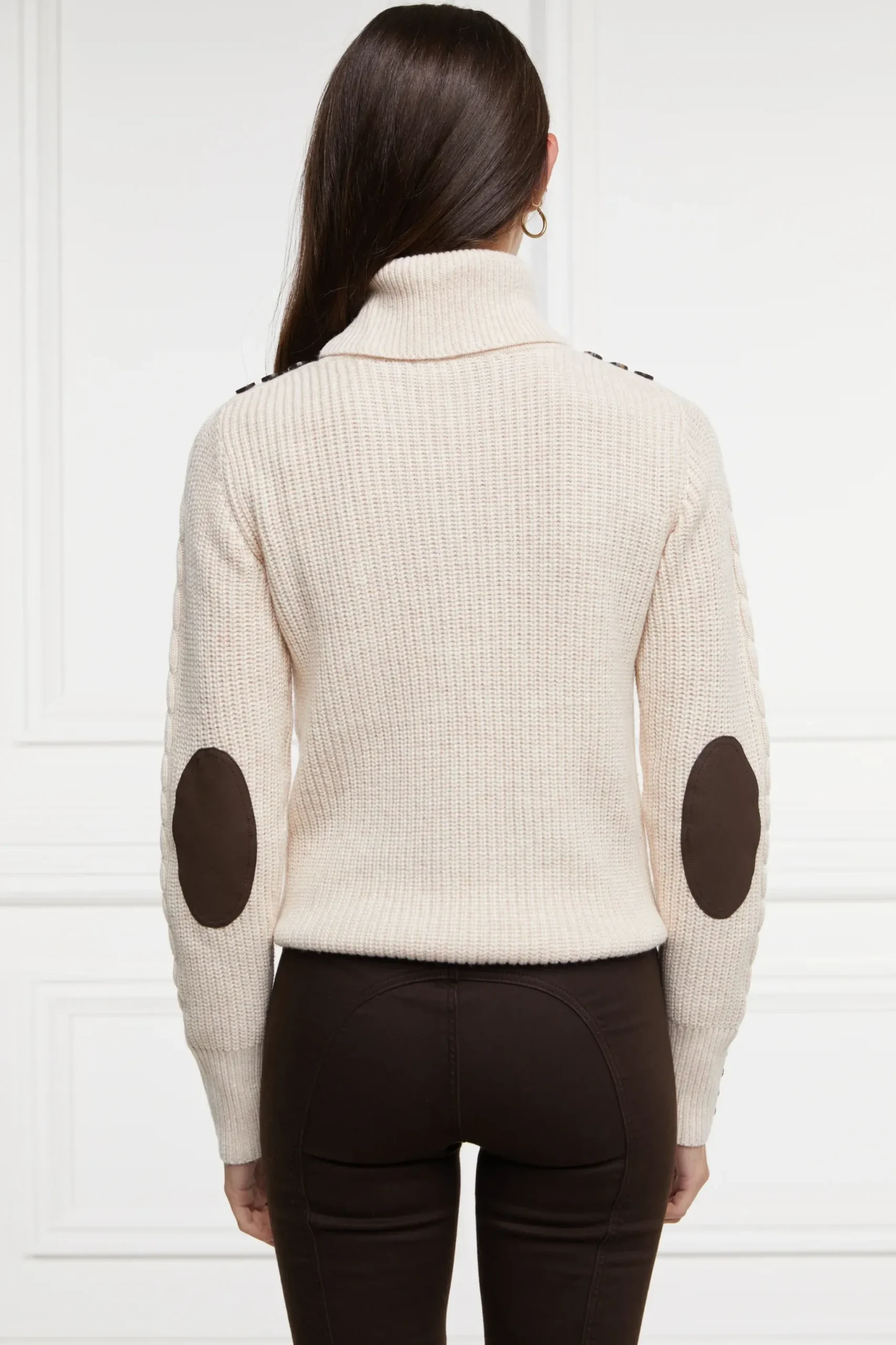 Holland Cooper Country Roll Neck Knit Oatmeal Discount