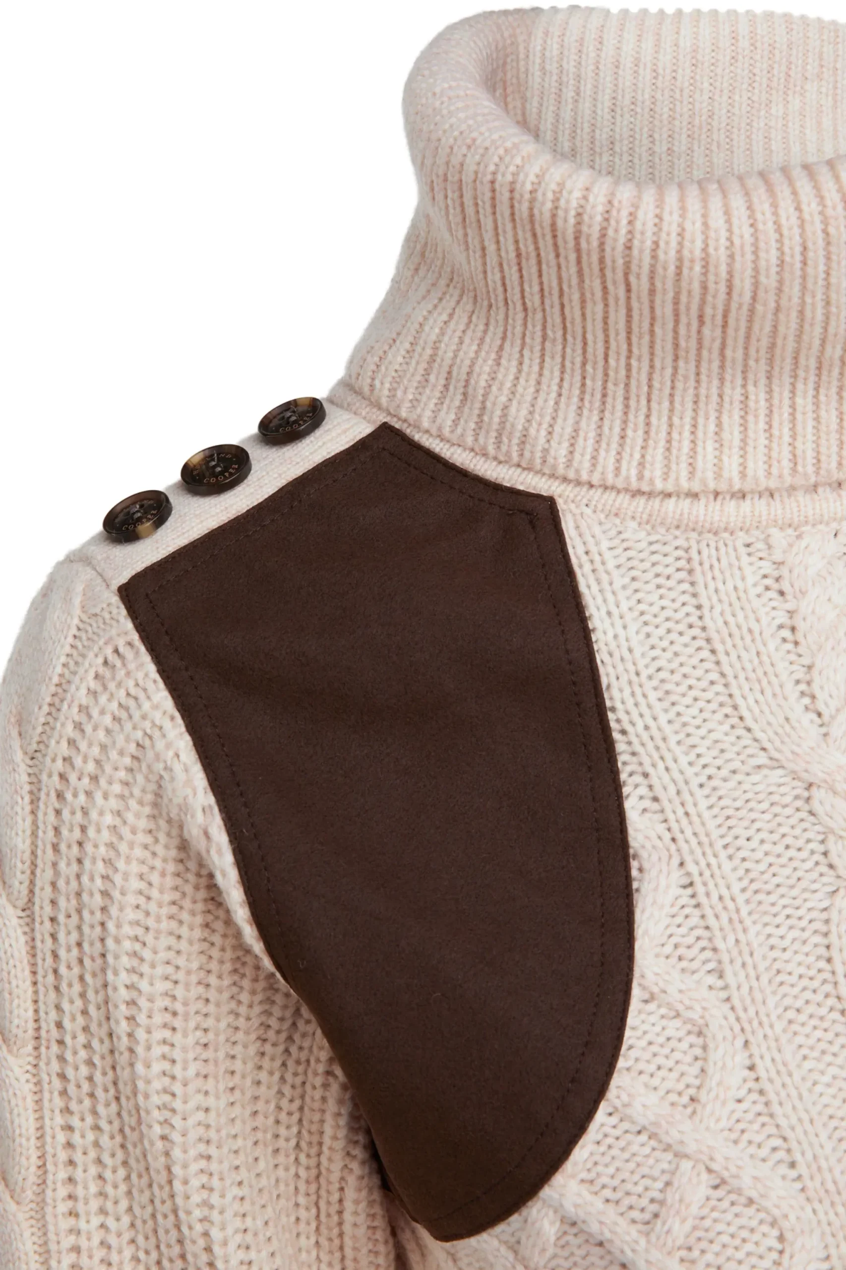 Holland Cooper Country Roll Neck Knit Oatmeal Discount