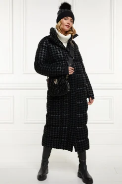 Holland Cooper Crawford Longline Coat Mono Houndstooth