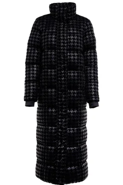 Holland Cooper Crawford Longline Coat Mono Houndstooth