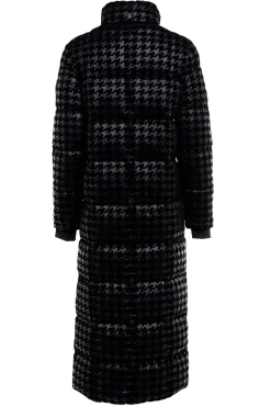 Holland Cooper Crawford Longline Coat Mono Houndstooth
