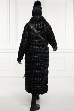 Holland Cooper Crawford Longline Coat Mono Houndstooth